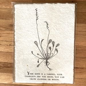 SugarBoo and Company handmade paper Garden quote